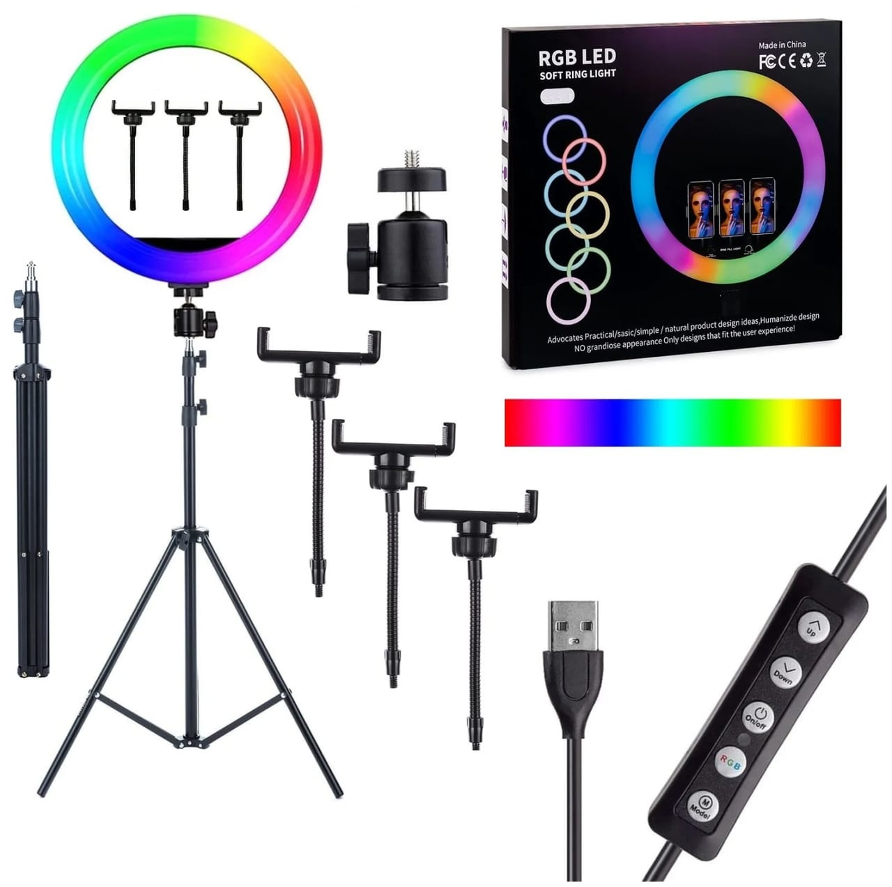 RGB LED Soft Ring Light - MJ18 With Seven Feet Stand